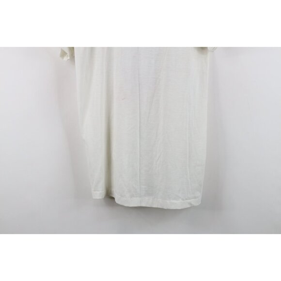 Vintage 70s Womens Large Sheer Snow Country Snowflake Skiing T-Shirt White USA - Picture 14 of 14